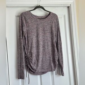 St John’s Bay Active Small Pink Black White Heathered Crew Neck Cinched Shirt